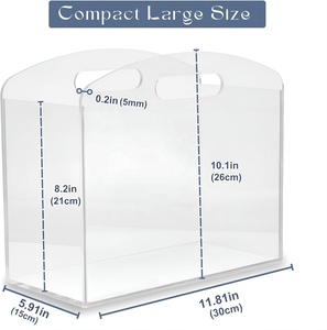 Rõ ràng Acrylic chủ Tạp Chí báo đứng với xử lý hiện đại <span class=keywords><strong>lucite</strong></span> giỏ cho phòng tắm phòng ngủ phòng khách văn phòng hiển thị - Product Image 2