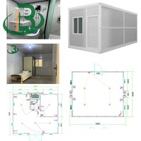 Contenedor Oficina Plegable de 20 pies, Panel Sándwich Prefabricado, Casa Móvil Plegable, Dormitorio, Casa Contenedor para Campo Petrolero
