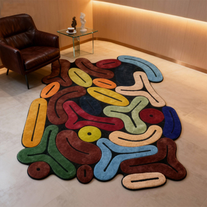 Alfombra de seda de bambú de lana de Nueva Zelanda con rompecabezas personalizado, Alfombra de alta calidad para sala de estar, decoración del hogar - Product Image 5