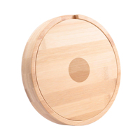 Vaisselle ronde durable en bois de bambou personnalisée petite charcuterie à rotation d'acacia mini planche à fromage et ensemble de couteaux