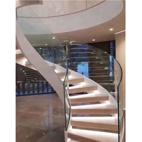 Escalier en colimaçon incurvé/arc CBMMART, décoration intérieure moderne de luxe, escalier en verre, escalier en bois