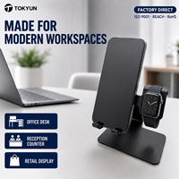 Support de téléphone de bureau en alliage d'aluminium, support double pour téléphone portable, support pour montre connectée, organisateur pour bureau et maison, OEM ODM, vente en gros