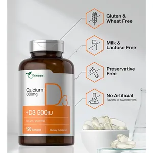 Private Label Vitamin D3 Softgel Capsules Energy Support Vitamin D3 500IU Dietary Supplement Natural Vitamin