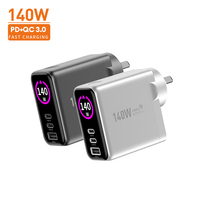Bloc d'alimentation avec prise US, multi-ports USB 2C1A, certifié CE, 140W, charge rapide GaN, QC 3.0, PD 3.1, chargeur rapide type C pour Xiaomi