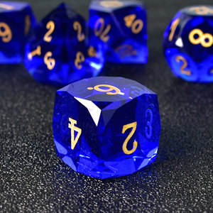 ชุดลูกเต๋าทรงหลายหน้าแบบ DND หินธรรมชาติ7ชิ้นพร้อมโลโก้ตามสั่ง D6พลอย D20เพชรลูกเต๋าตัดด้วยมือ - Product Image 5