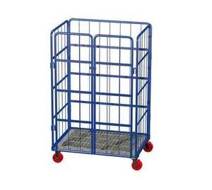 यूरो-स्पेक फोल्डेबल रोल कंटेनर-वैश्विक निर्यात के लिए हटाने योग्य आस्तीन के साथ 4-पक्षीय तार जाल ट्रॉली - Product Image 4