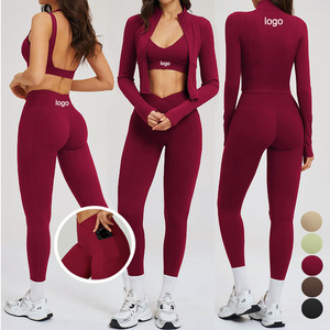 Nouvel Arrivage Ensemble de Yoga pour Femme, Sensation Seconde Peau, Séchage Rapide, Vêtements de Sport pour la Gym, Pilates et la Course, Effet Push-Up et Contrôle du Ventre - Product Image 1