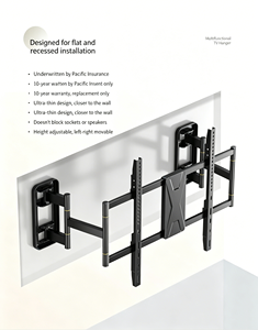 Support mural pour téléviseur <span class=keywords><strong>en</strong></span> acier laminé à froid de qualité supérieure, robuste, capacité de charge fixe de 40 kg, pour usage commercial et bureautique - Product Image 1