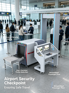 Système d'inspection de sécurité intelligent à rayons X Hikvision ISD-SC6550S-H4CVL, scanner de bagages IA pour aéroport et station de métro - Product Image 1
