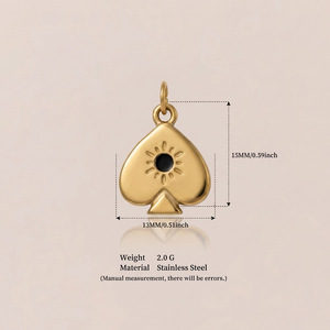 Nouveau 2026 – Breloque DIY personnalisée en acier inoxydable plaqué or 18 carats PVD, motif étoile, lune, soleil, <span class=keywords><strong>croix</strong></span>, ange, pour la fabrication de bijoux - Product Image 6