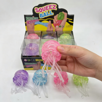 Juguete de Peluche de Medusa con Purpurina, Bola Elástica Transparente, Juguete de Animal Marino Adorable, Juguete Sensorial Antiestrés para Jugar con la Mano