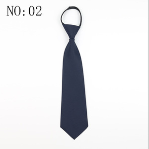 Color sólido Cremallera Corbata Hombres Negocios Formal Profesional Negro Rojo Azul Lazy Tie Venta al por mayor Spot - Product Image 4