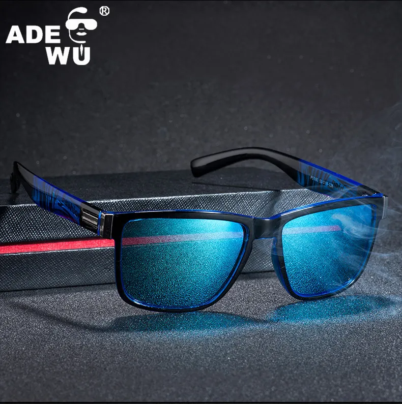 ADE WU D518 Brand High Quality Mirror Mens Sun Glasses Driving Sports Polarized Sunglasses OEM Custom Logo