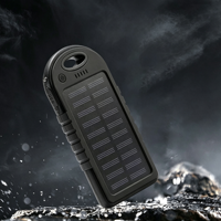 Batterie solaire 5000 mAh avec logo personnalisé, chargeur portable avec lampe torche LED pour le camping, les voyages en plein air