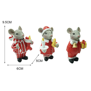 Resin Christmas Craft Christmas <strong>Mouse</strong> Figurine Resin <strong>Ornament</strong> - Product Image 2