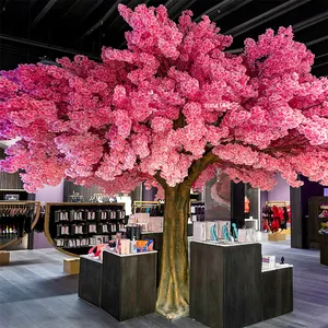 Songtao disesuaikan bunga sakura buatan besar pohon merah muda untuk dekorasi pernikahan pohon palsu untuk dekorasi tengah aula