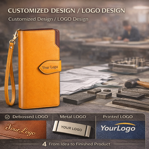 <span class=keywords><strong>Portafoglio</strong></span> RFID in Fibra di Carbonio, Portafogli Lunghi per Donne, <span class=keywords><strong>Grande</strong></span> Capacità con Cerniera, OEM ODM con Logo Personalizzato - Product Image 5