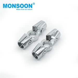 อุปกรณ์ตกแต่งเฟอร์นิเจอร์ ท่อโลหะโครเมียม แบบ 2 ทาง/4 ทาง ขนาด 25 มม. ข้อต่อท่อกลม ตัวเชื่อมต่อท่อเข้ามุม ตู้เสื้อผ้า ข้อต่อท่อกลม - Product Image 2