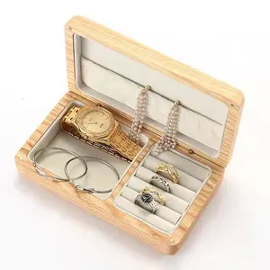 Solid Wood Jewelry Storage Box Necklace Ring Earring Watch Box for Wood Crafts Wooden Boxes