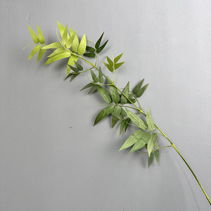 Décoration de mariage à domicile avec des feuilles de <span class=keywords><strong>bambou</strong></span> en tissu de soie artificielle, des tiges de verdure pour Noël, la remise des diplômes, le Nouvel An chinois - Product Image 2