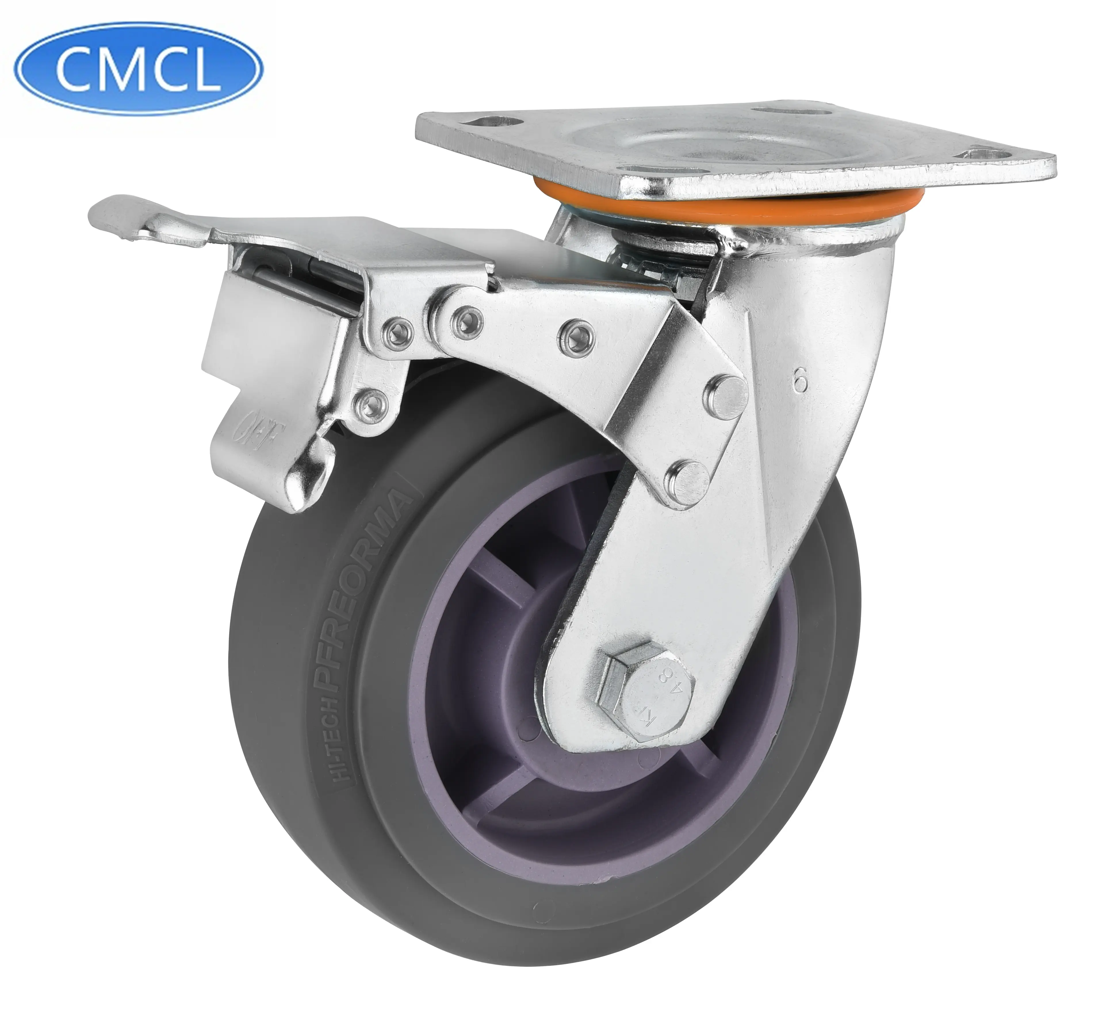 CMCL High Quality TPR Trolley Wheels Heavy Duty Casters With Total Brake Performa Casters