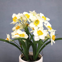 Fleurs artificielles de narcisse de 36 cm de haut, bonsaï d'intérieur, plante de narcisse artificielle