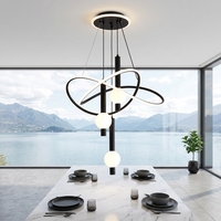 Lustre de plafond LED moderne en fer doré et noir, style nordique, avec suspension longue réglable pour cuisine, salle à manger et salons