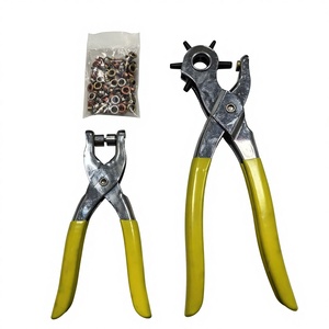 Набор инструментов для пробивания отверстий и установки люверсов из высокоуглеродистой стали с резиновой ручкой для рукоделия и творчества - Product Image 3