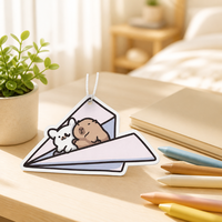 FTQS Désodorisant de voiture suspendu en forme d'avion en papier mignon, motifs Ours et Capybara, OEM, Marque privée, Longue durée, Cadeau