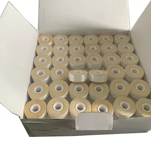 Dengan harga murah Paper Side 70D/2 L Style 100% Polyester Quilting benang bordir pre-wound bobbin