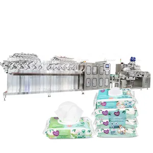 Máquina para fazer lenços de tecido úmido FULL AUTO 30-120 PCS para uso de bebês