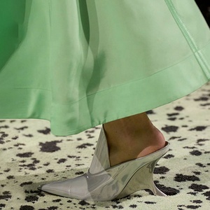 New Sexy 9CM Wedges Heels on <b>Mules</b> Shoes Pointed Toe Patent Leather Dress Pumps Women's Fashion Sandals <b>Slippers</b> - Product Image 4