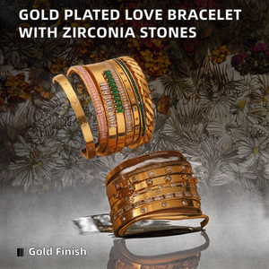 Brazaletes de Acero, Brazaletes de Acero Inoxidable, Brazaletes de Metal, Brazaletes de Acero Plateado, Brazaletes de Acero Chapados en Oro, Brazaletes de Acero Oro Rosa para Mujer - Product Image 2