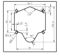 Serrure de meuble RV en alliage de zinc avec poignée en T chromée de type queue de poisson du fabricant d'origine pour camping-car et yacht