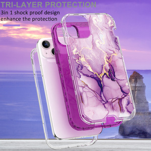 Coque de téléphone en <span class=keywords><strong>marbre</strong></span> TPU transparent 3 en 1 360 pour iPhone 15 Pro Max 14 Plus - Product Image 2
