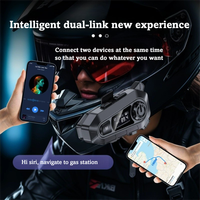 Casque de moto avec système d'intercom Bluetooth, microphone sans fil, écouteurs à réduction de bruit pour le ski, le cyclisme
