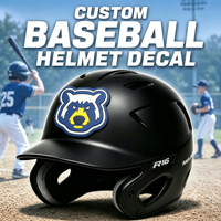 Autocollant 3D en PVC souple personnalisé pour casque de baseball, autocollant en relief UV DTF, autocollants adhésifs pour chapeaux