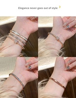 Pulsera de Acero Inoxidable 316L de Moda, Joyería de Alta Gama con Diamantes, Pulsera para Mujer, Accesorios para las Manos, Regalo para las Fiestas