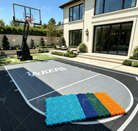 Meilleur Prix : Dalles Modulaires Emboîtables en Plastique PP pour Terrain de Basketball Familial 3x3, Revêtement de Sol Multi-Sports pour Salle de Sport, Anti-Choc