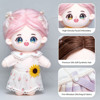 Poupée en coton Kawaii, 20 cm de hauteur, avec broderie faciale exquise, figurine d'idole en peluche, base à habiller, collection de jouets