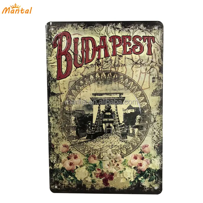 Offset printing metal poster custom vintage any logo tin sign decor for wall hanging embossed aluminum sign