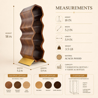 Range-bouteilles 3D en bois courbé, durable et écologique, support ondulé pour bouteilles, présentoir de table en bambou, organisateur de bar nordique moderne pour la maison