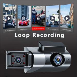 Caméra <span class=keywords><strong>de</strong></span> tableau <span class=keywords><strong>de</strong></span> bord <span class=keywords><strong>de</strong></span> voiture A8 1080P WiFi à trois objectifs (avant, intérieur, arrière) avec enregistreur d'image <span class=keywords><strong>de</strong></span> <span class=keywords><strong>recul</strong></span> - Offre Spéciale - Product Image 2