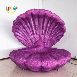 Accesorios de escenario con tema oceánico, Concha inflable púrpura para decoración de escenario - Product Image 6