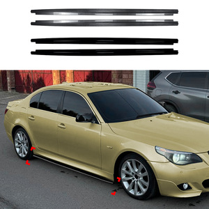 Bmw 5 Series E60 E61 Side Skirt Spoiler Body Kit Piano Black Carbon Fiber Texture 2005-2010 ABS Material - Product Image 1