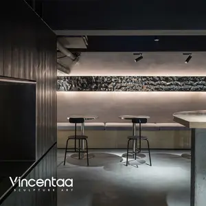 Vincentaa Dekorasi Dinding Dalam Ruangan Hotel Bar Perpustakaan Restoran Stainless Steel Riak Air Dekorasi Dinding Logam