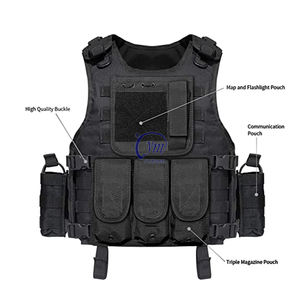 Goedkope Molle Black Training Tactische Uitrusting Plaatdrager Tactisch <span class=keywords><strong>Vest</strong></span> Met Zakjes - Product Image 1