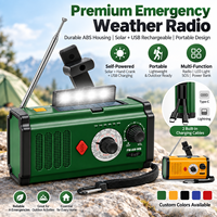 OEM/ODM Notfall-Solar-Kurbel-LED-Taschenlampe mit NOAA-Wetterradio, tragbares AM/FM/SW-Radio für Innen- und Außenbereich, 2000 mAh Akku
