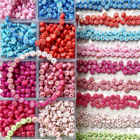 100 perles acryliques 4*7mm en forme de lettres dorées avec lettres dorées, perles colorées, service d'échantillonnage pour la fabrication de bracelets