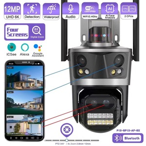 Cámara de Red PTZ HD de 12MP Icsee con Wifi Inalámbrico, Diseño Impermeable para Exteriores, para Vigilancia y Seguridad del Hogar - Product Image 2